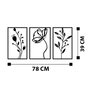 Wallity Flowers Escultura de pared de metal negra